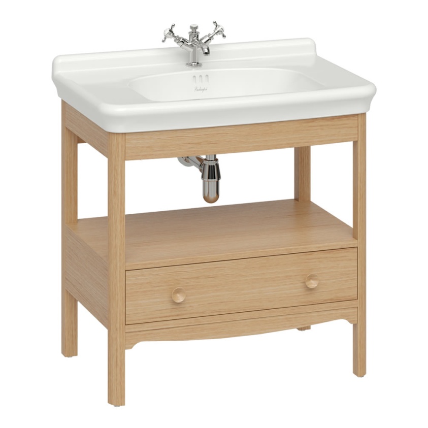 Burlington Guild 850mm Light Oak Furniture Wash Stand & Basin